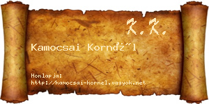 Kamocsai Kornél névjegykártya