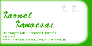 kornel kamocsai business card